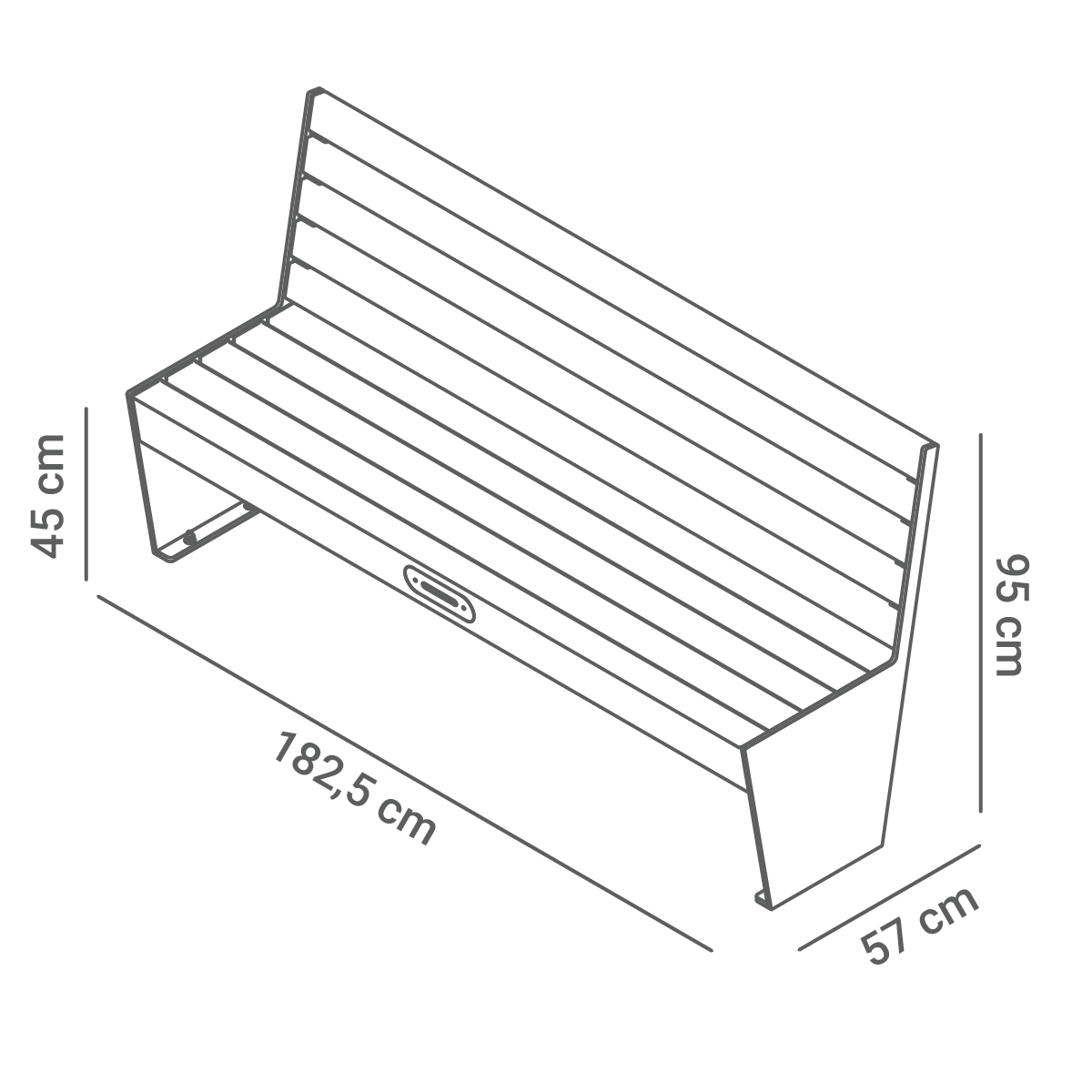 Panchina Simple 02.024.2 dimensioni